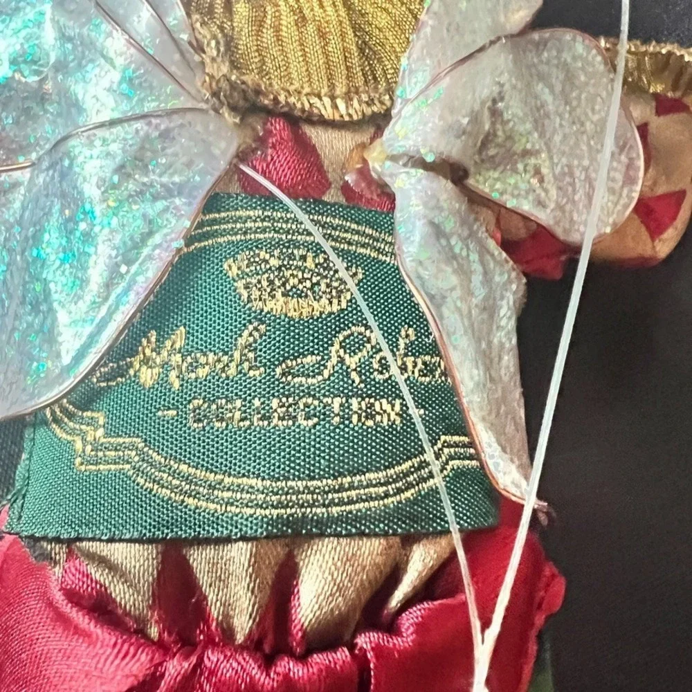 Mark Roberts‎ Christmas Fairy Elf Ornament Harlequin Jester Velvet Wings Decor
